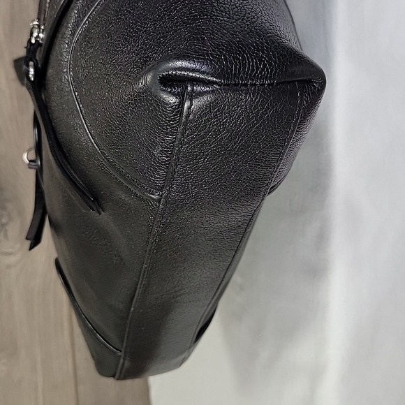 Brighton Morrison Black Leather Crossbody Shoulder Bag Tote Handbag Rare - Picture 8 of 13